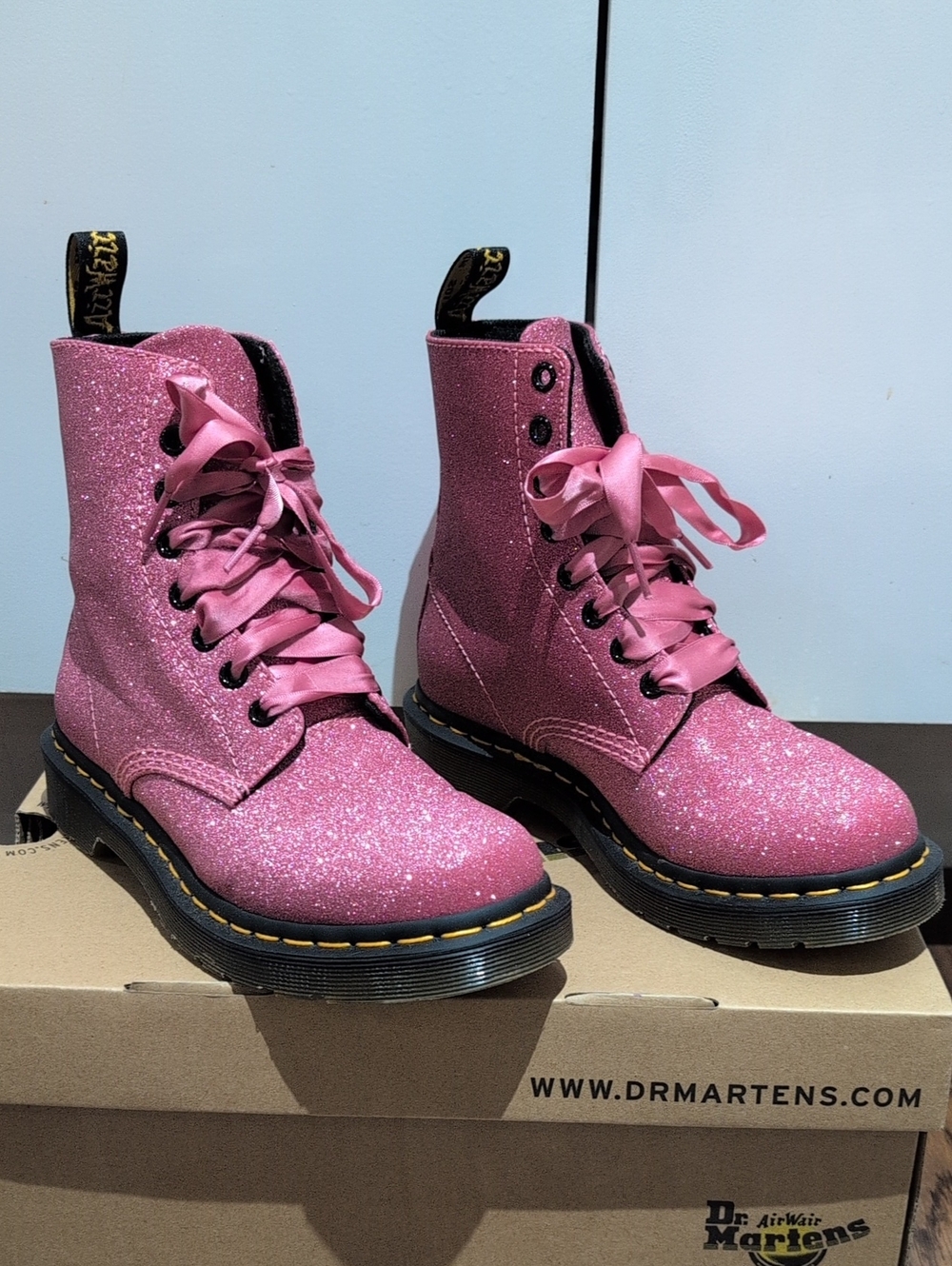 Dr Martens Pascal Glitter Pink Women's Boots Size 6 (37)
